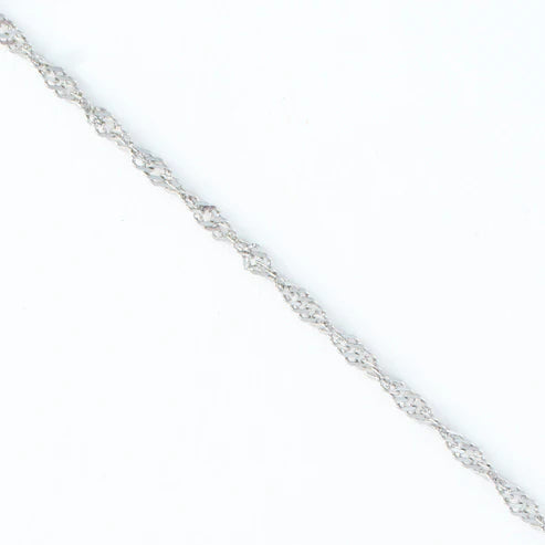 close-up of silver Waterproof Twisted Chain Necklace