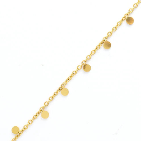 close-up of gold Waterproof Disc Chain Necklace