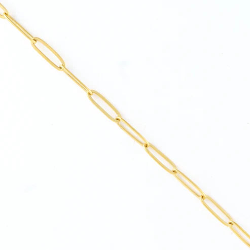 close-up of gold Waterproof Paperclip Chain Necklace