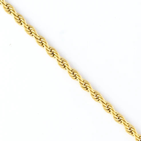 close-up of gold Waterproof Rope Chain Necklace