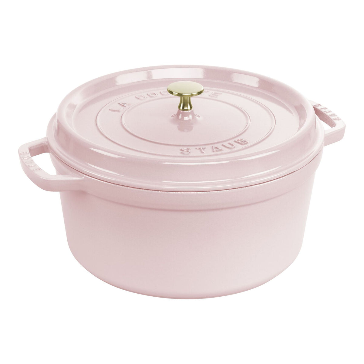 pink Cocotte with lid on it