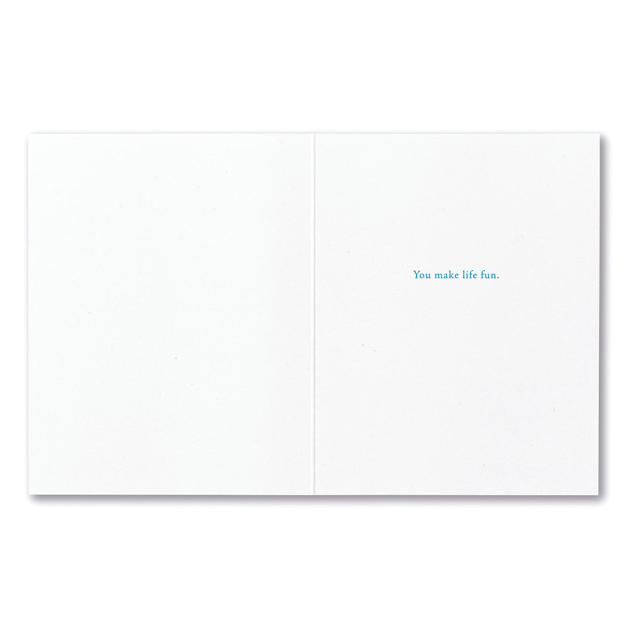 inside view of card is white with blue text listed in the description