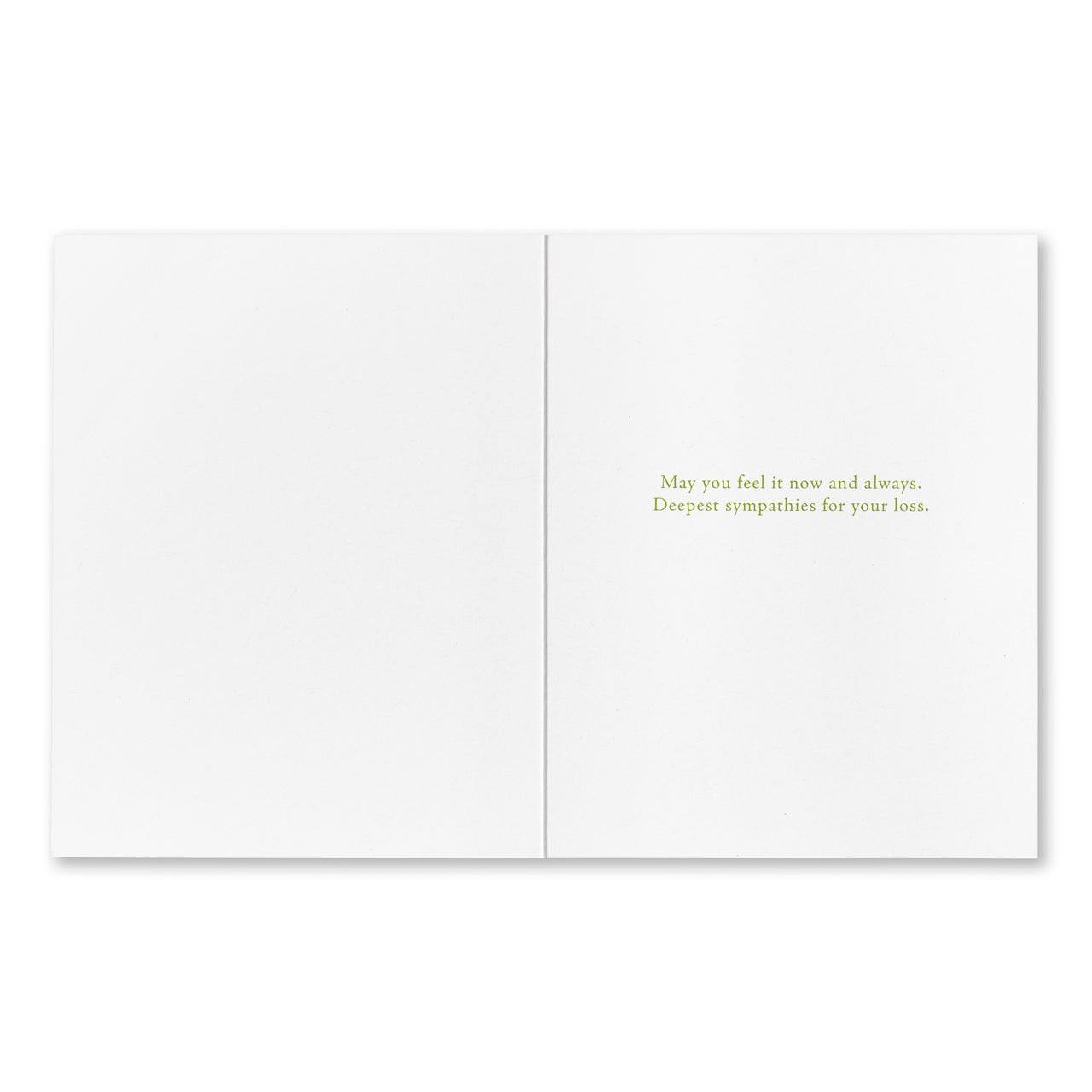 inside view of card is white with green text listed in the description