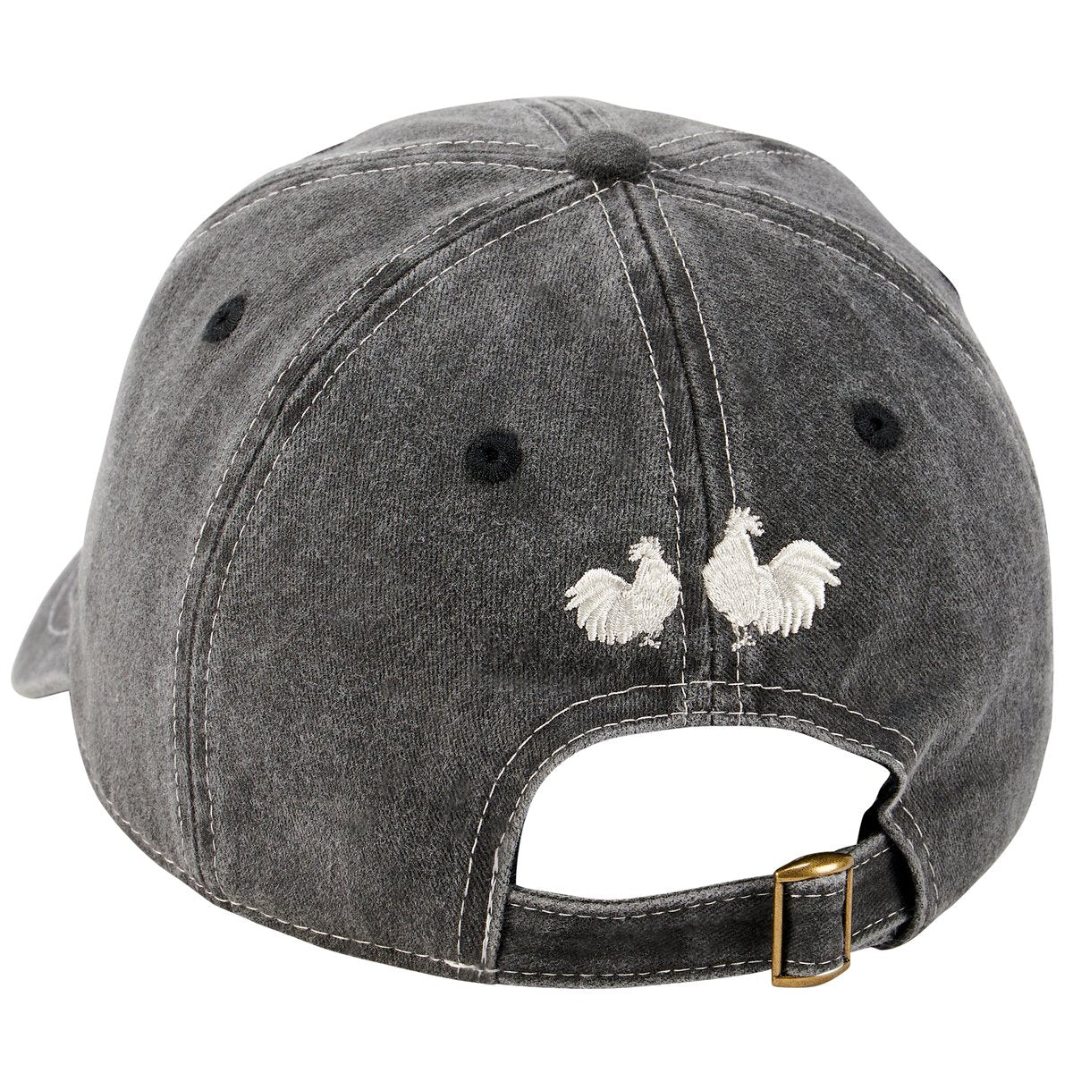 back of zero clucks given baseball hat