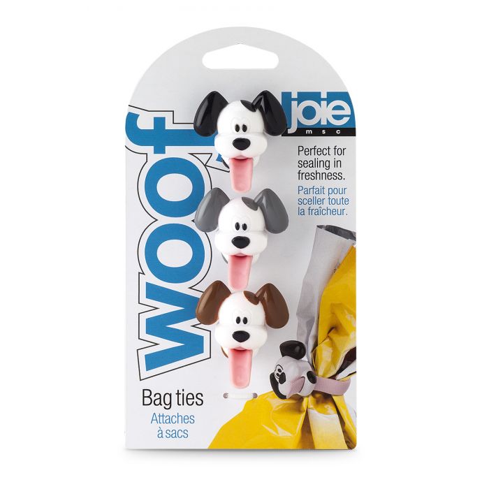 Woof Bag Ties on their card packaging