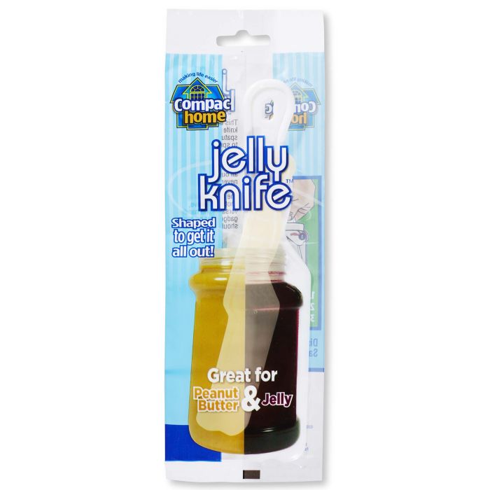 Jelly Knife in its packaging with image of a half peanut butter half jelly sandwich