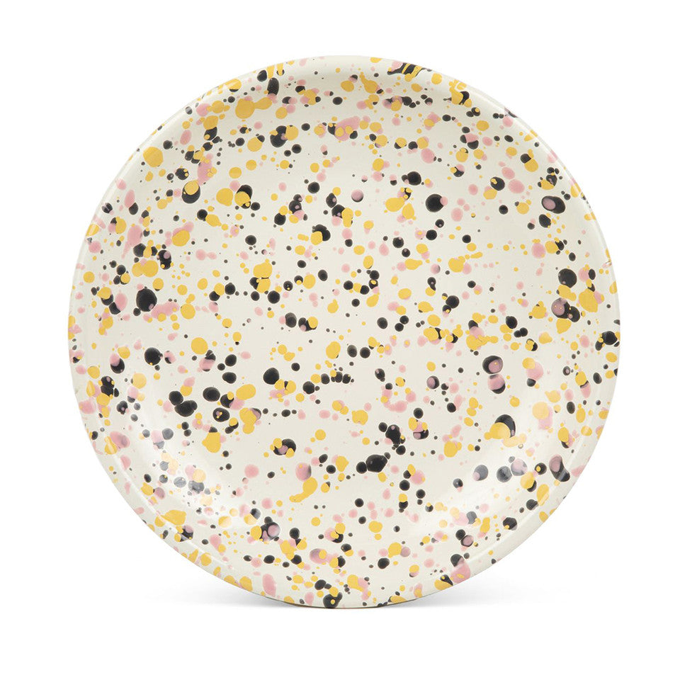 Catalina Pink Sunset Enamelware Splatter Coupe Plate