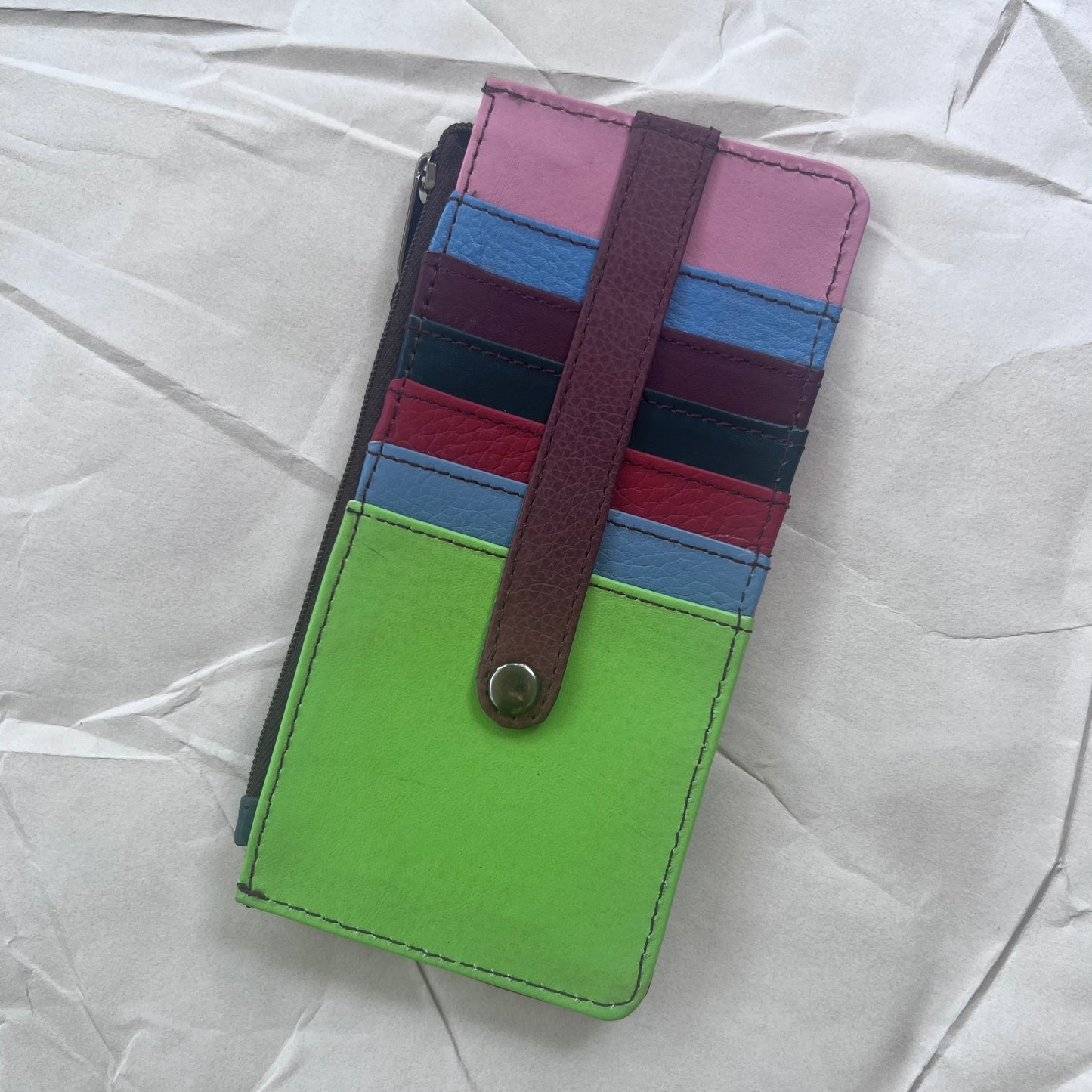 other side of Cassie Card Holder with colorful card slots