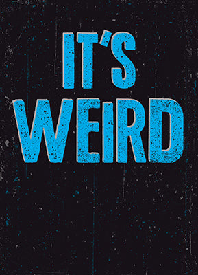 front of card is a black background with large front text in large blue font