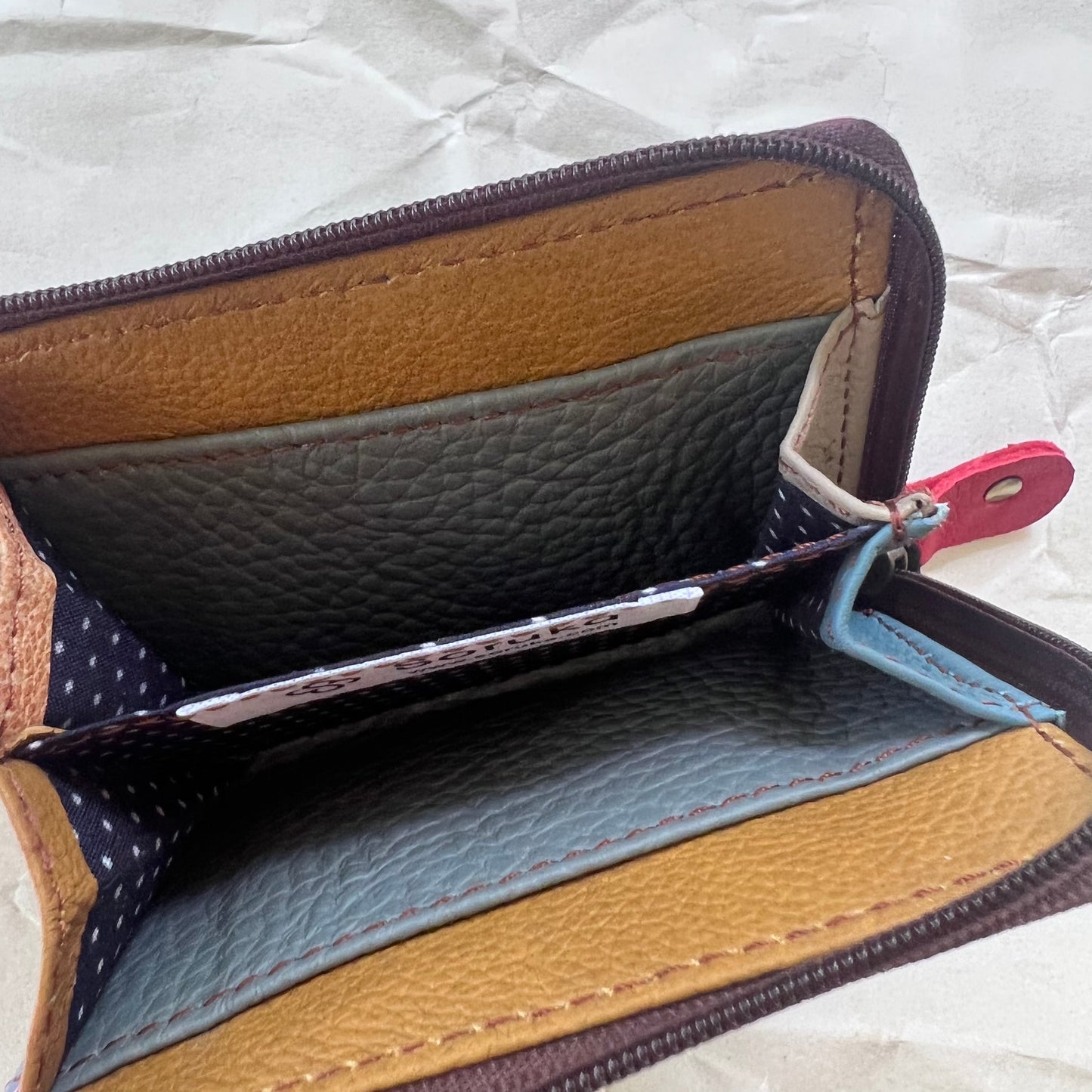 interior view of Periwinkle tracy wallet