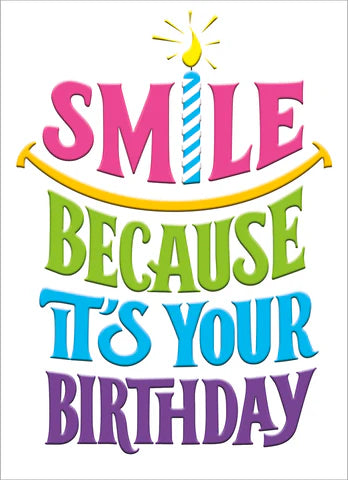 front of card is multi-color text on a white background