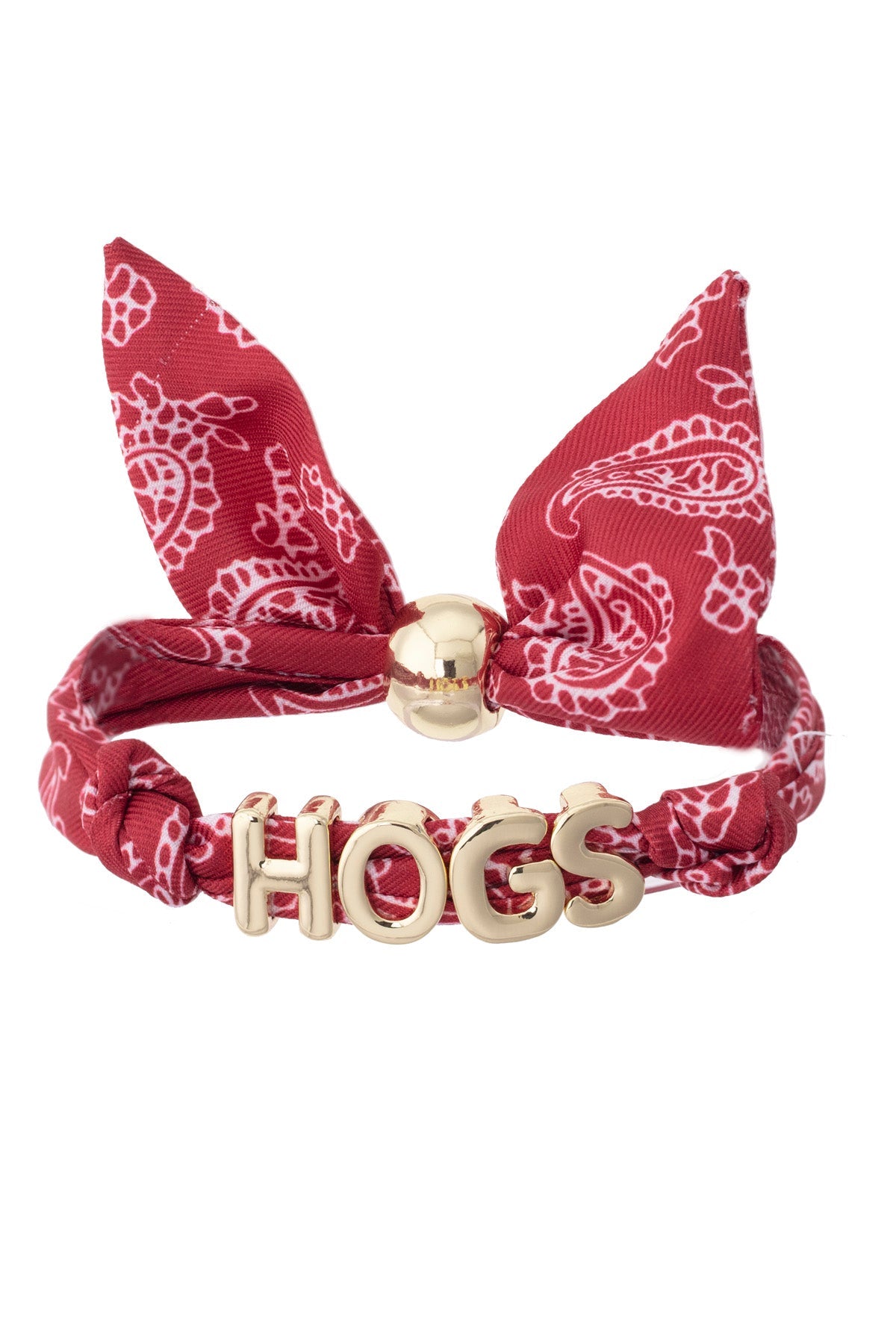Arkansas Razorbacks Bandana Slider Bracelet on a white background