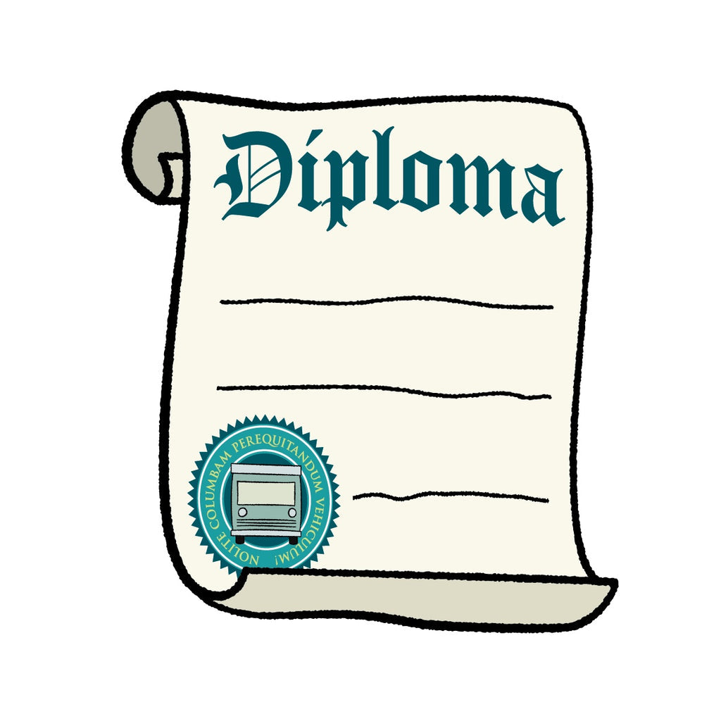 up close view of the diploma tag