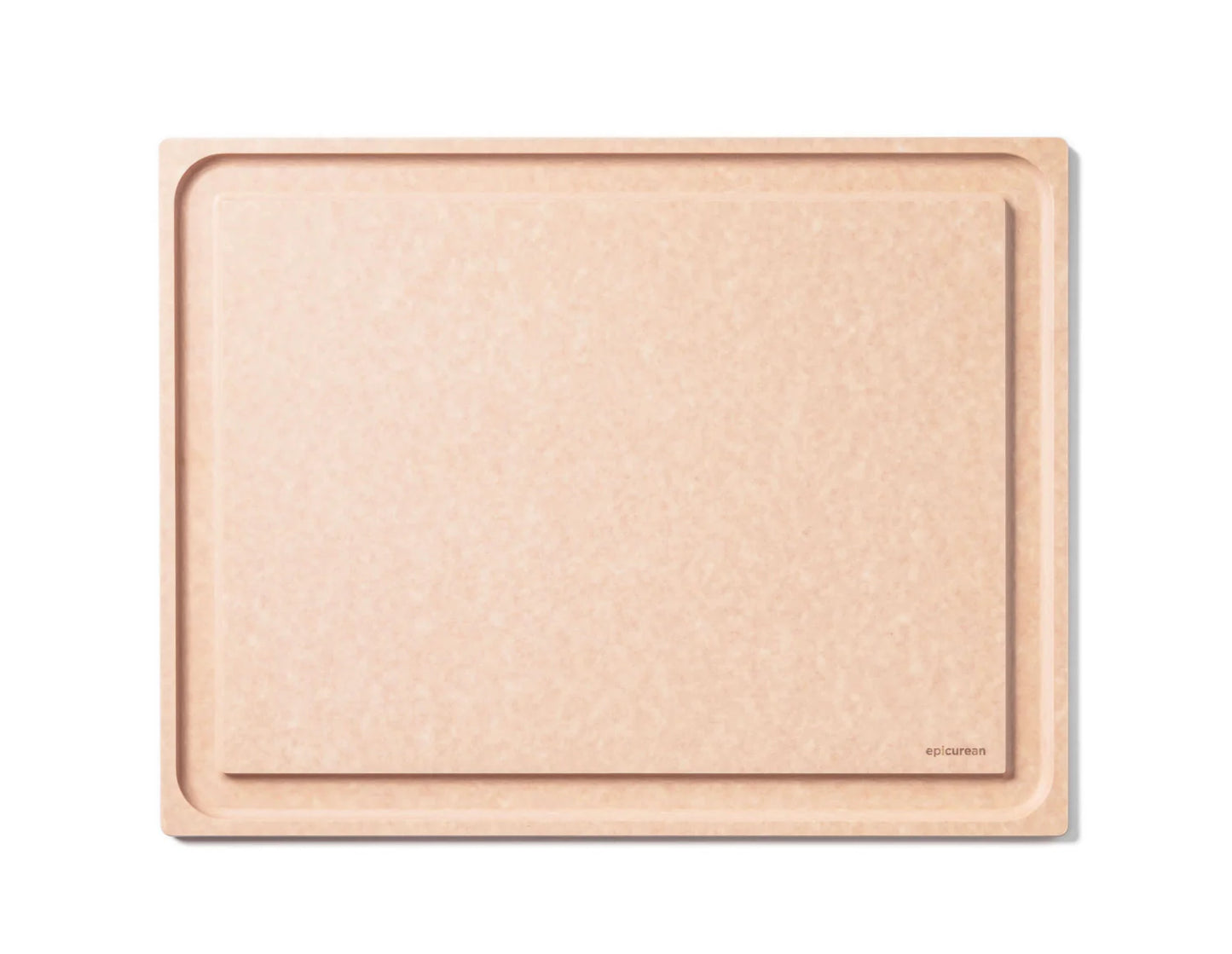 19.5" cutting board with groove on a white background