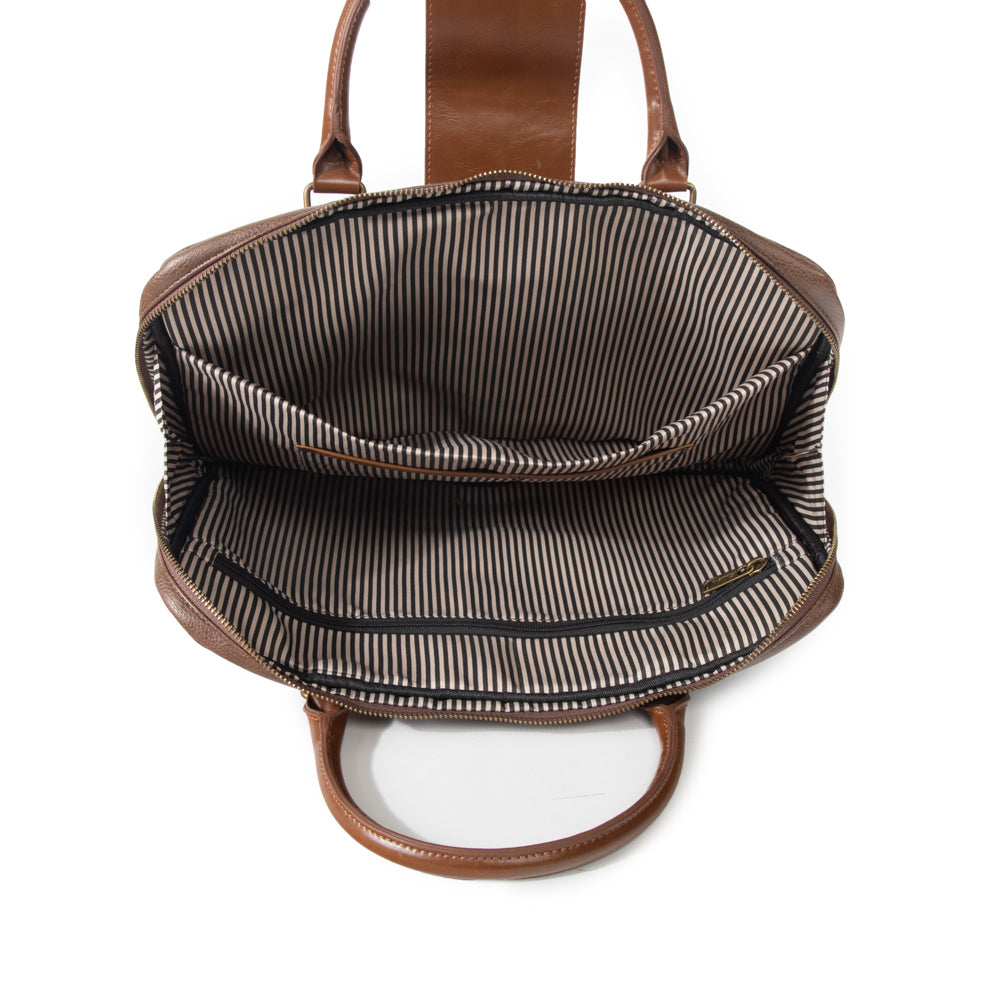 interior view of laptop case showing padded laptop section.