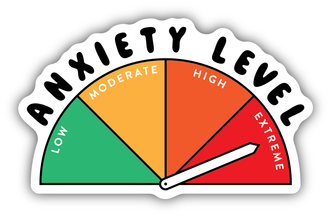 anxiety level sticker