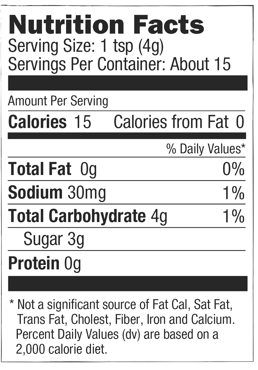 nutrition facts. Please call 501-327-2182 for more information.