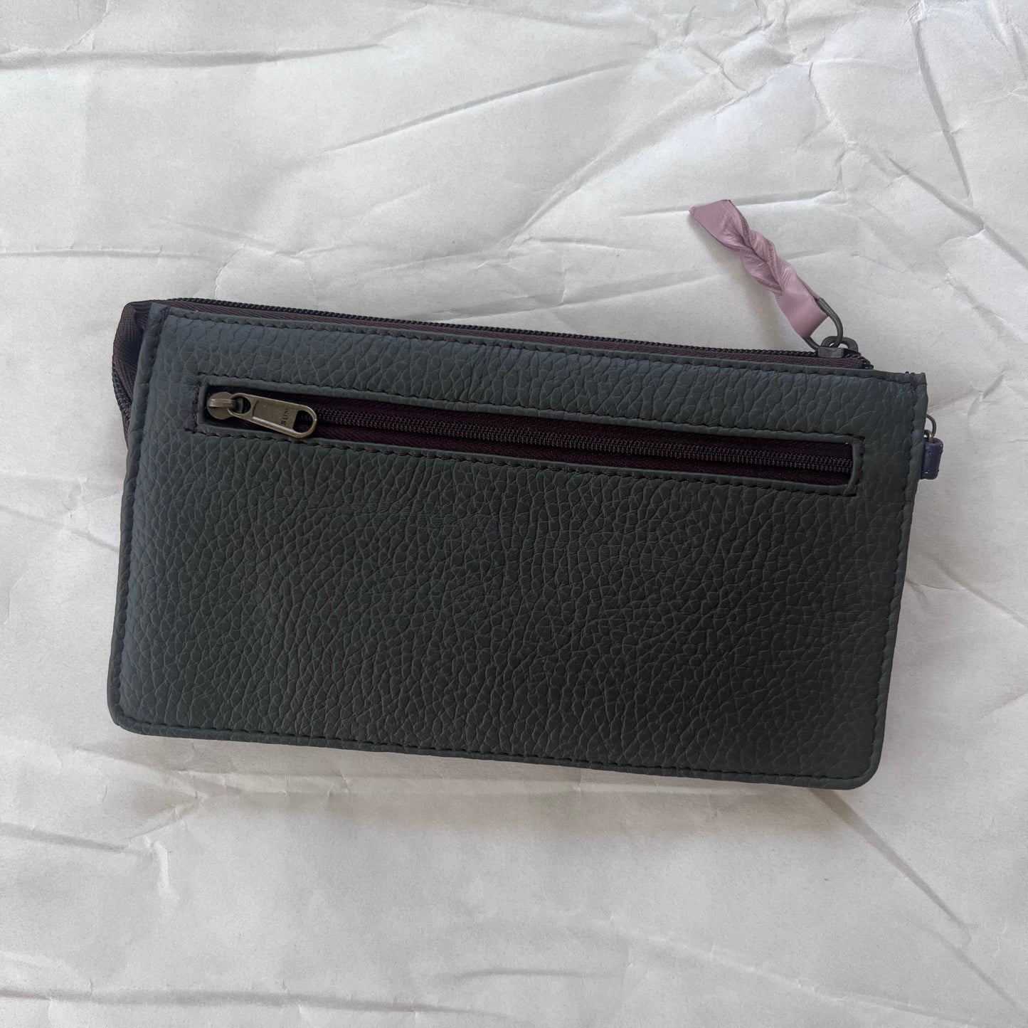 back view of mint Targa Clutch Wallet