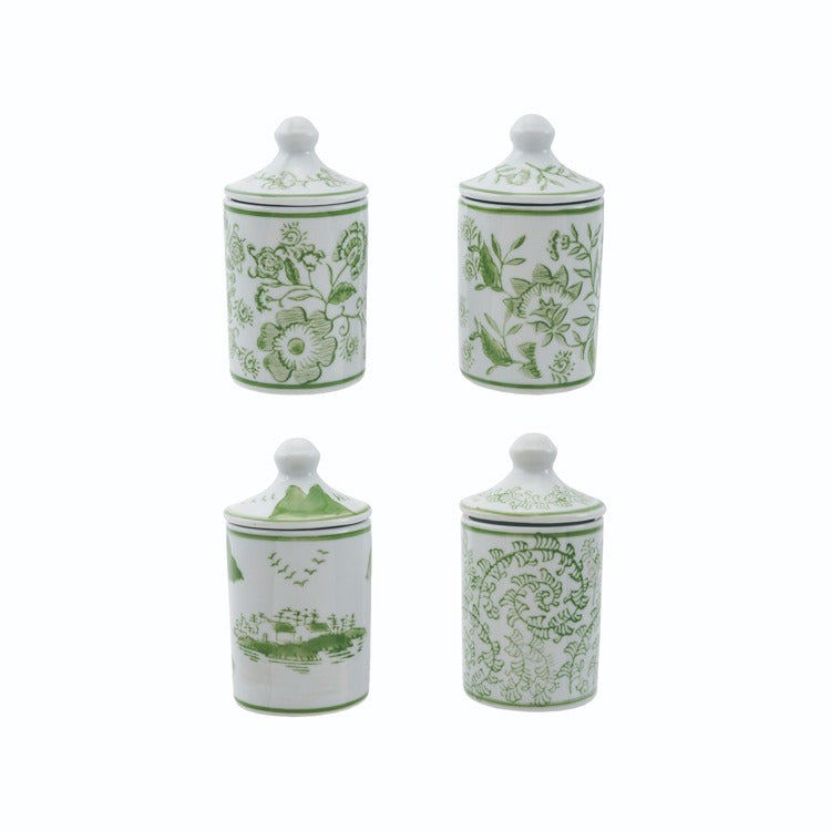 Hazel Mazel - Hand-Stamped Stoneware Spice Jar, Green – Kitchen
