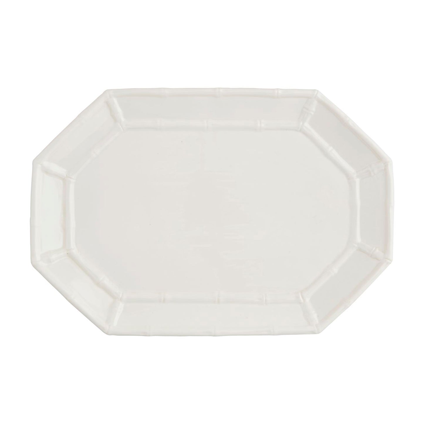 White Bamboo Platter Shown on a white background.