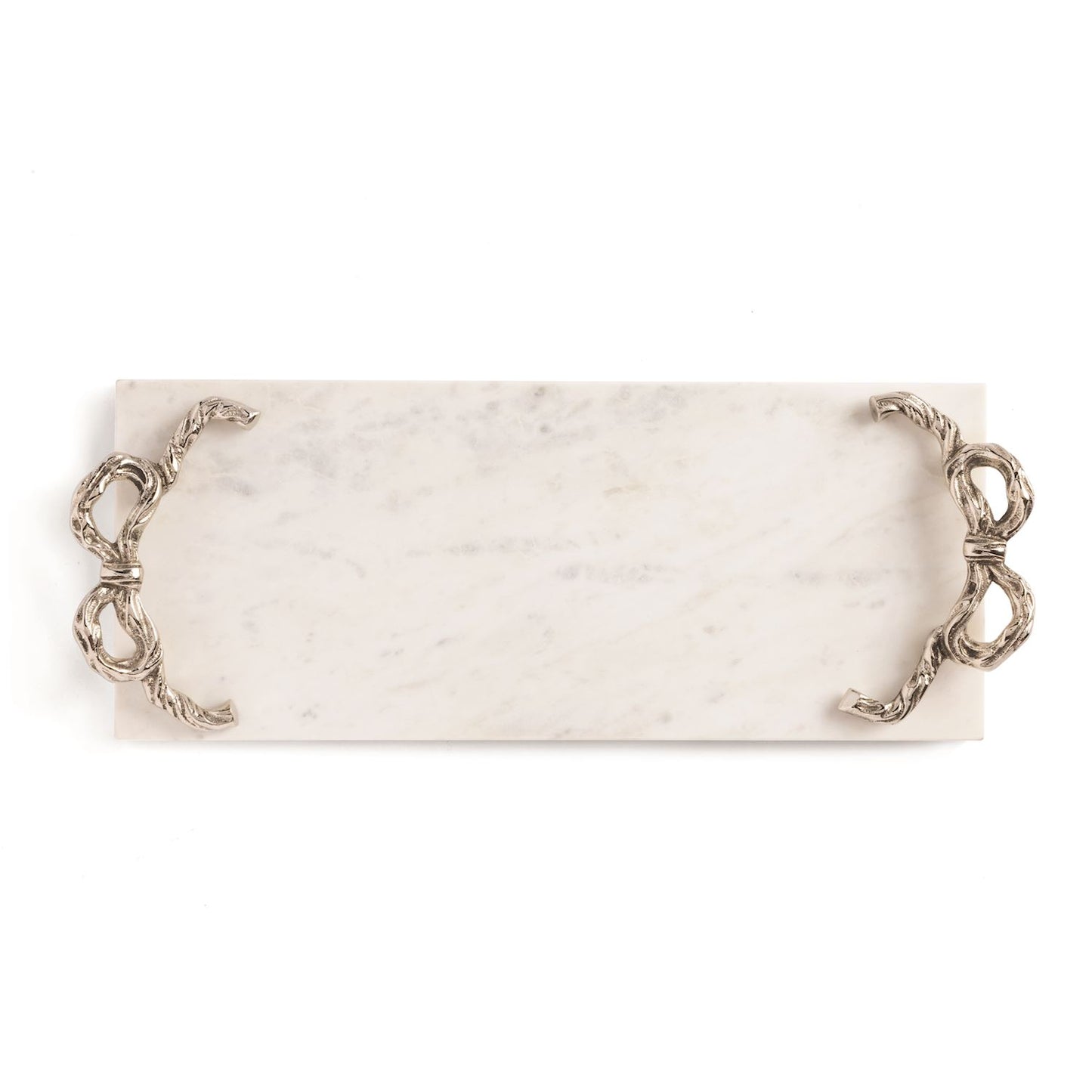 marble board with silver bow handles
