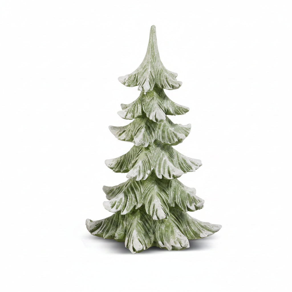 large decorative tree with snow effect on a white background