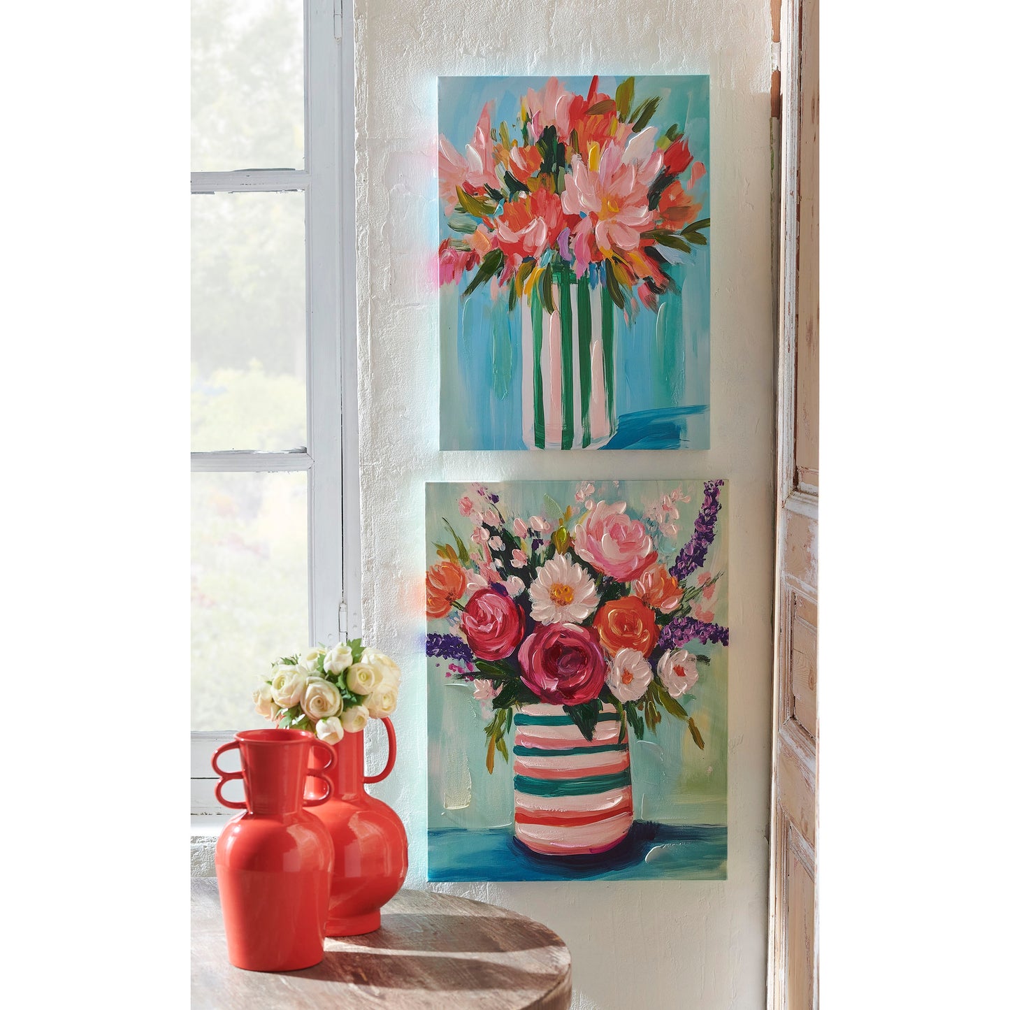 petals in still life art in a decorated setting