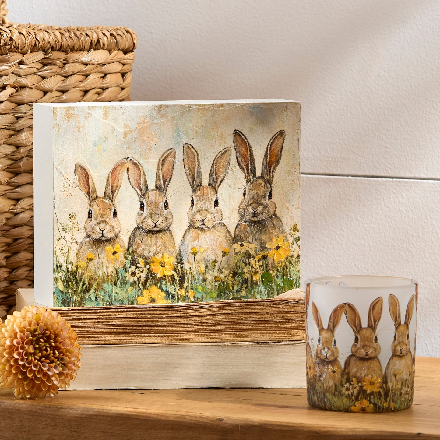 bunny meadow block in a decorated setting