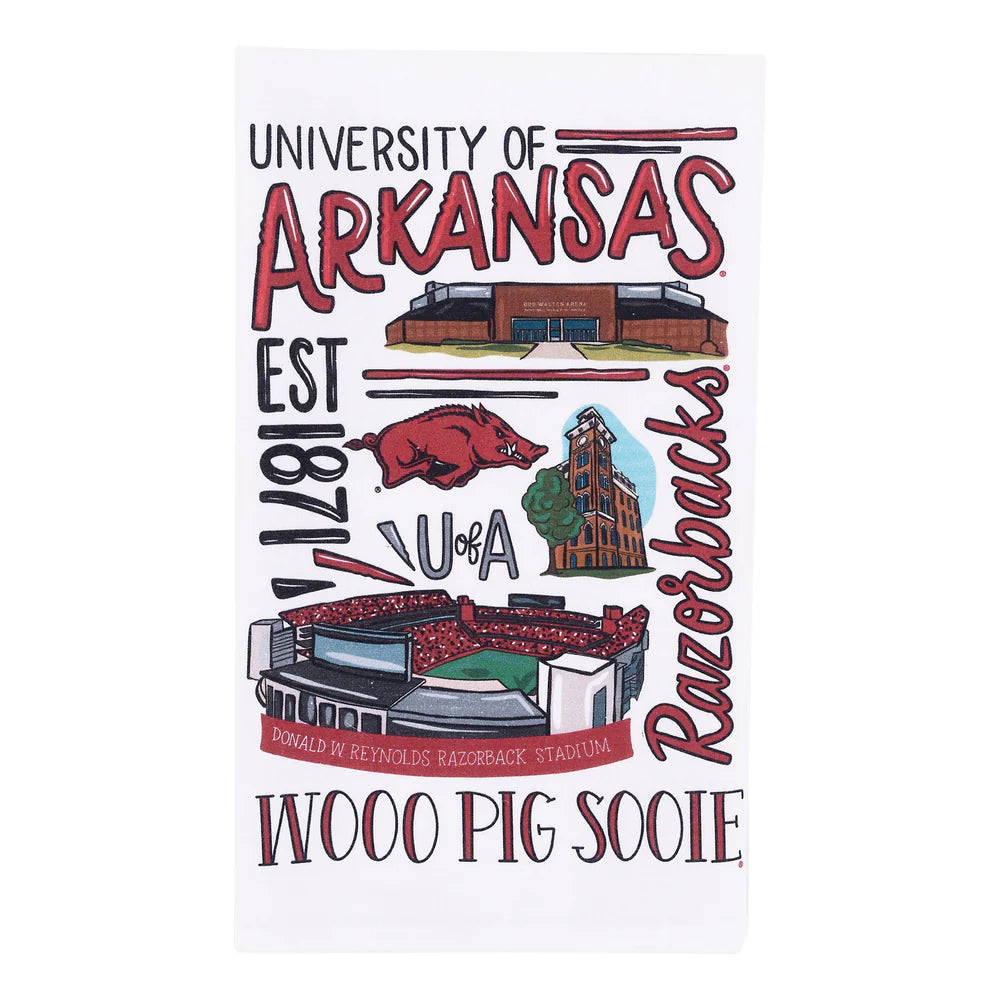 colorful Arkansas Icon Tea Towel
