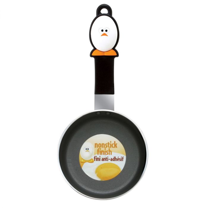 mini fry pan with an egg shape on the handle.