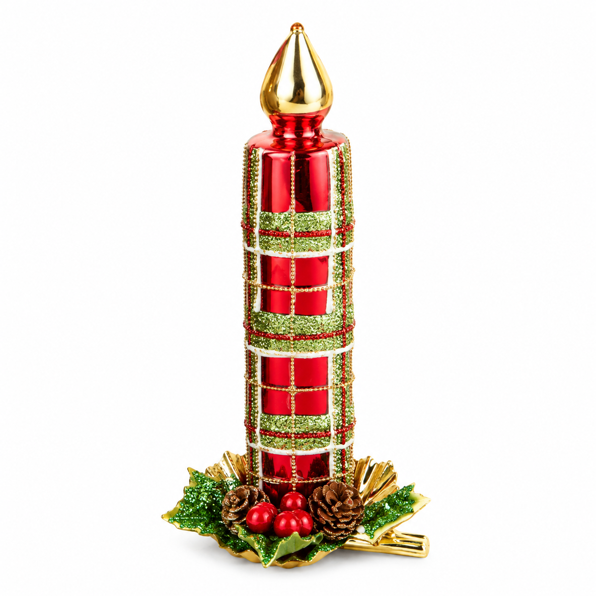 RAZ Imports - Plaid Clip-On Candle Ornaments