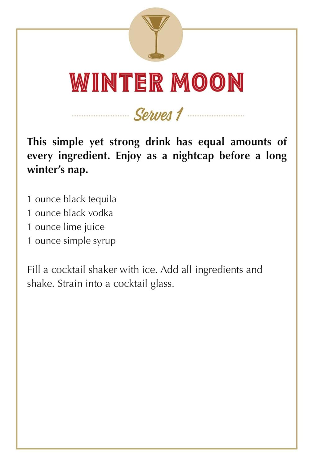 winter moon recipe card