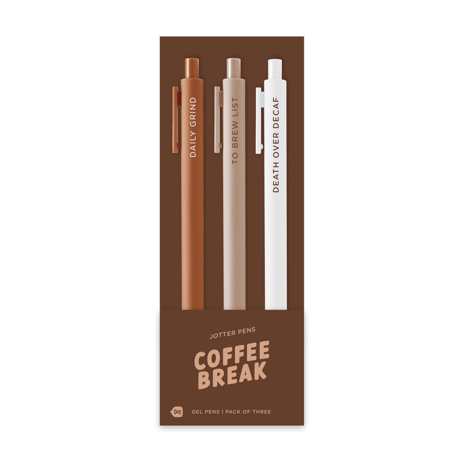 3 coffee break jotter pens in their packaging