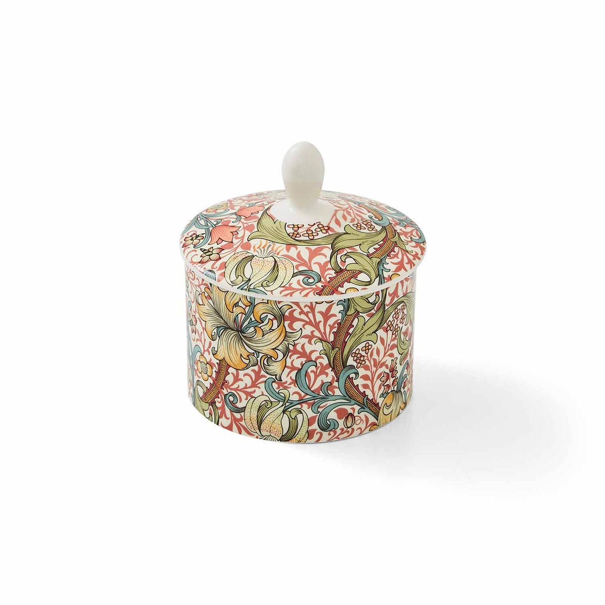 Golden Lily Sugar Bowl with Lid on a white background