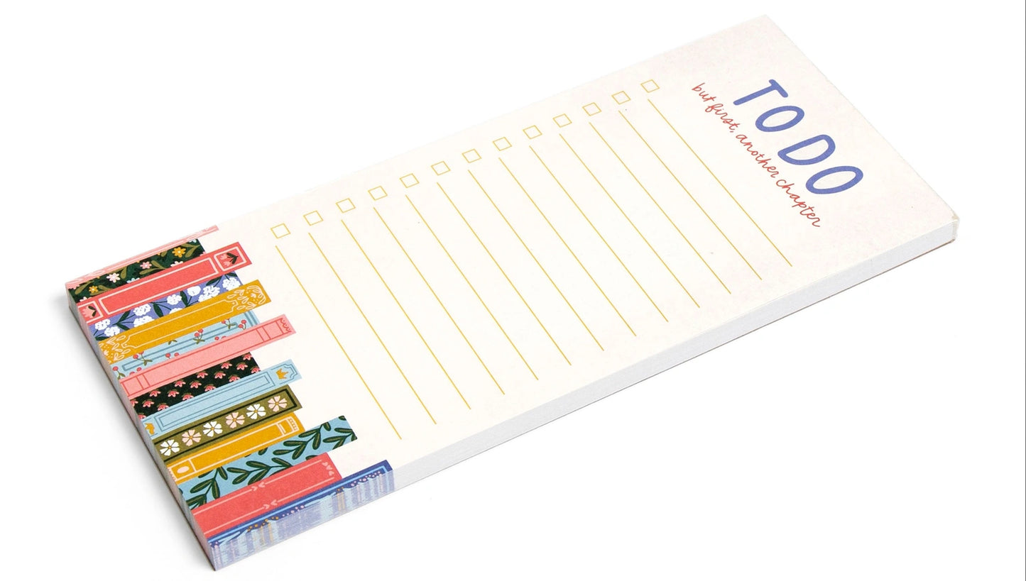 side angled view of But First Another Chapter Books To-Do Notepad