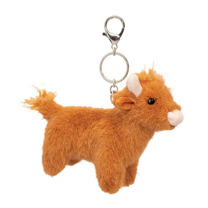 side view of highland cow bag charm