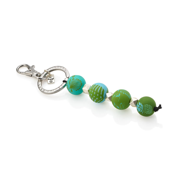 Tropical Green Four-Ball Keychain on a white background