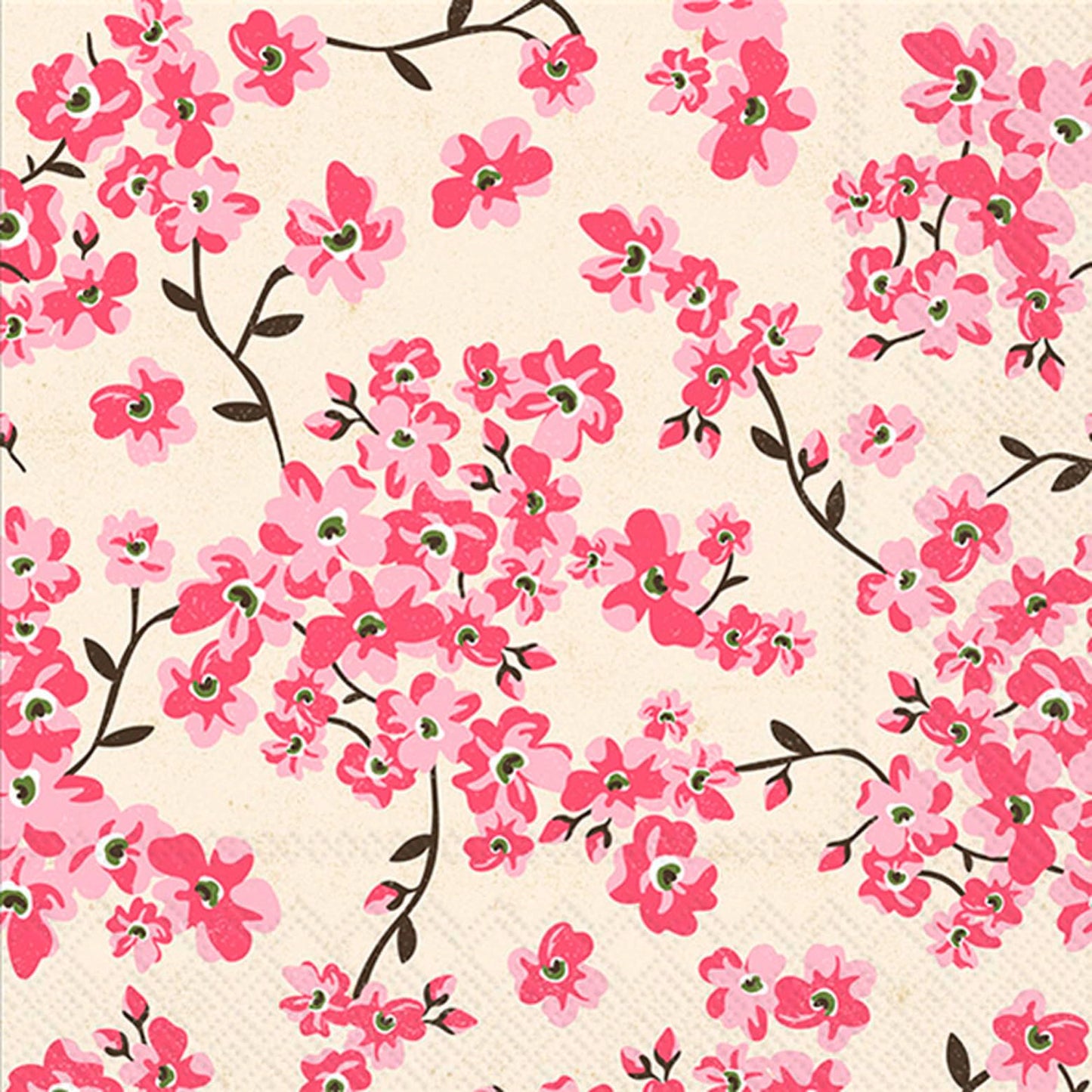 folded Cherry Blossoms Luncheon Napkins