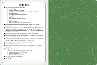 hiking tips page of book.