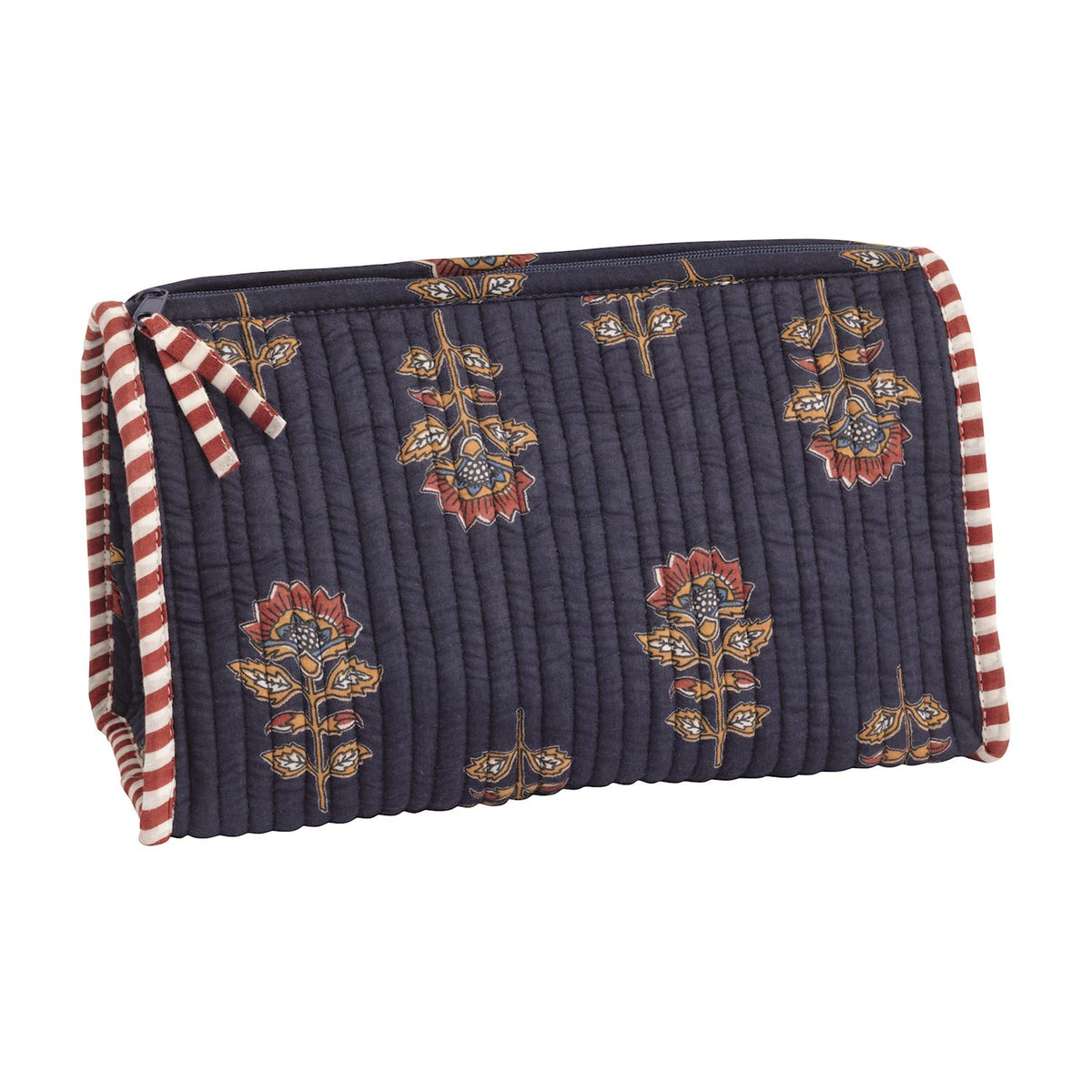 navy harvest block zipper pouch