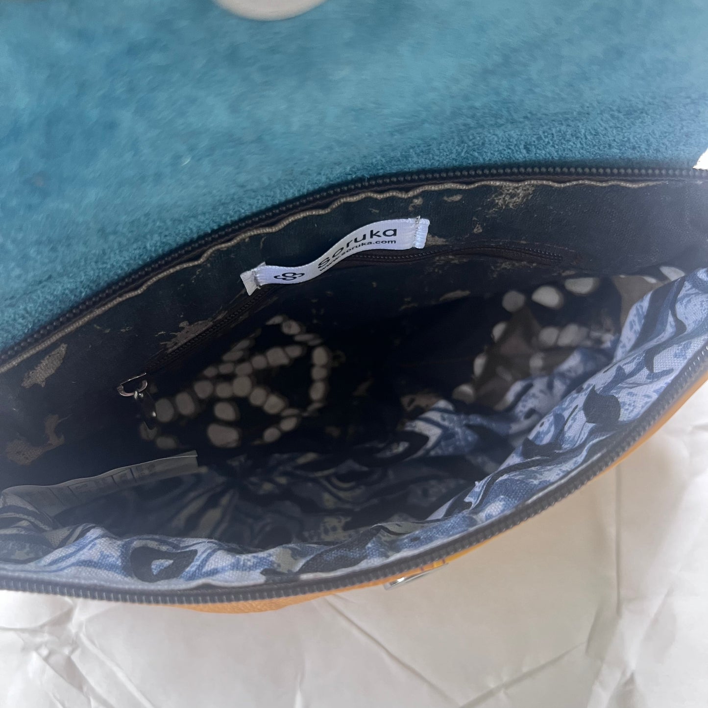 interior view of sunshine Gianna Crossbody Purse