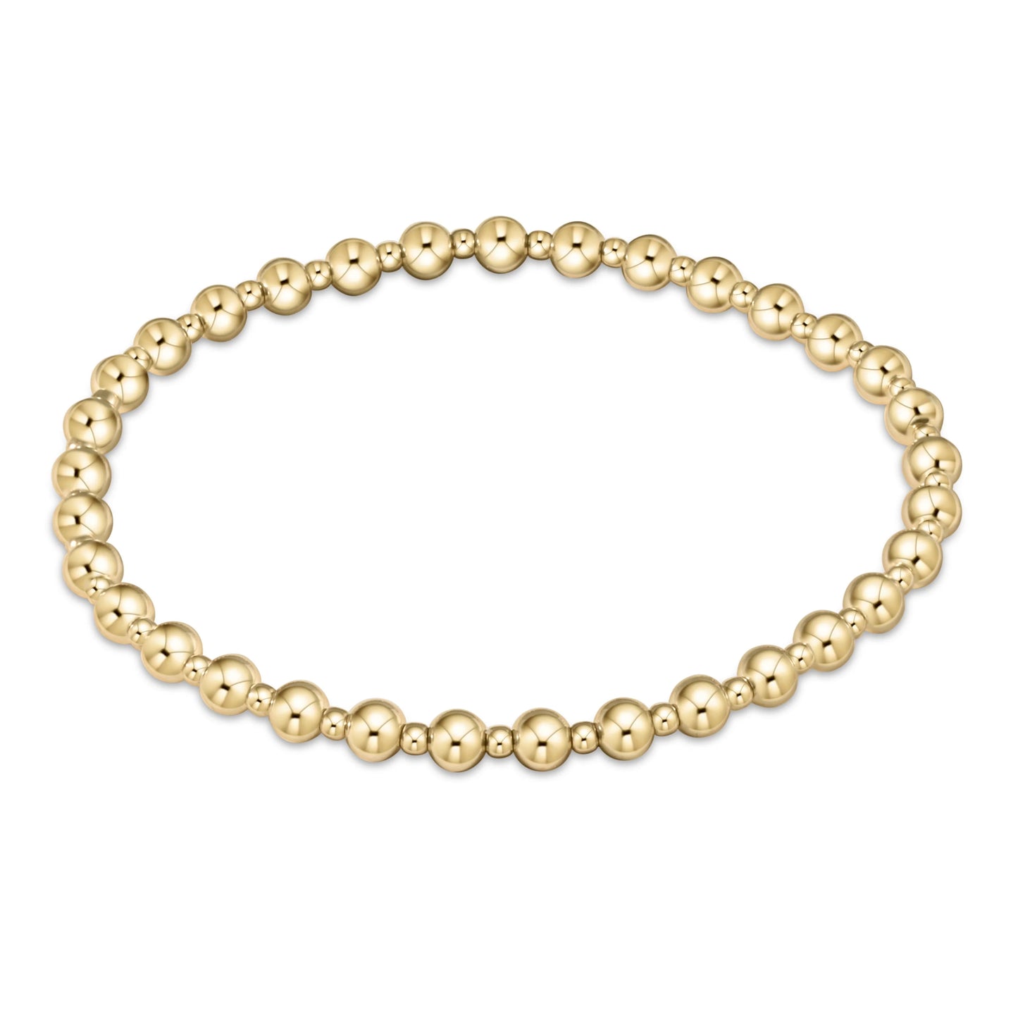 Classic Grateful Pattern 4mm Bead Bracelet , Gold