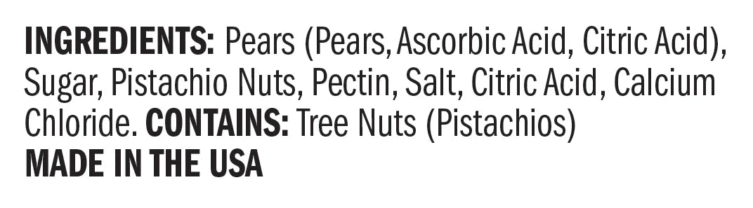List of ingredients and allergen information for a product on a white background