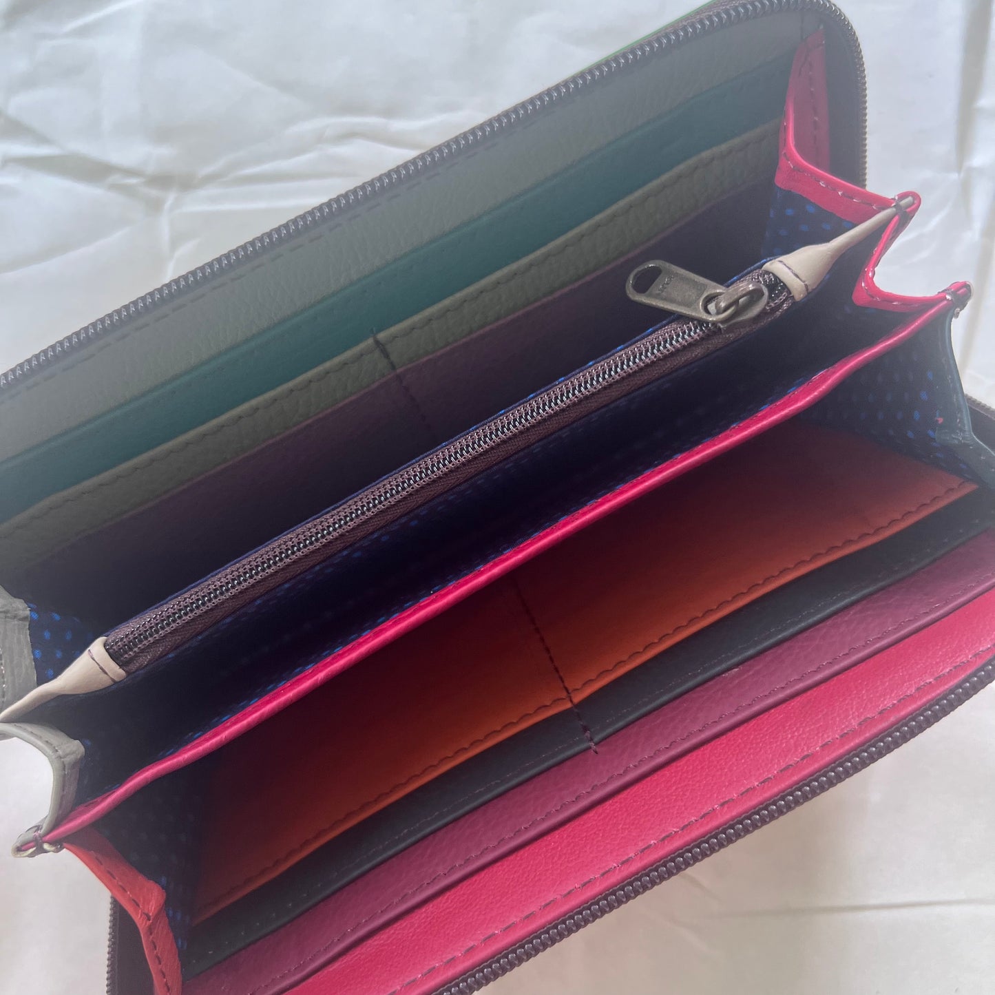 interior view of pink carla wallet