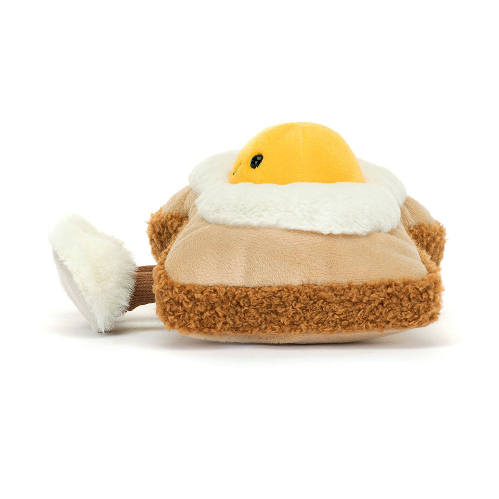 side view of Amuseable Egglantine Egg on Toast Plush Toy