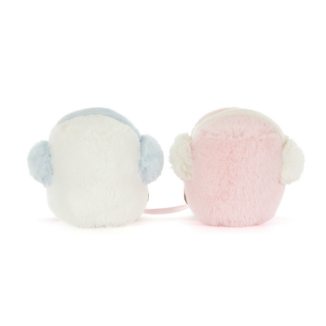 back view of Amuseables Toastie Pink and White Marshmallows Plush Toy