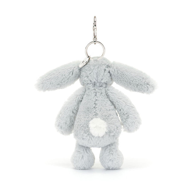 back view of silver Bashful Bunny Bag Charm Plush Toy