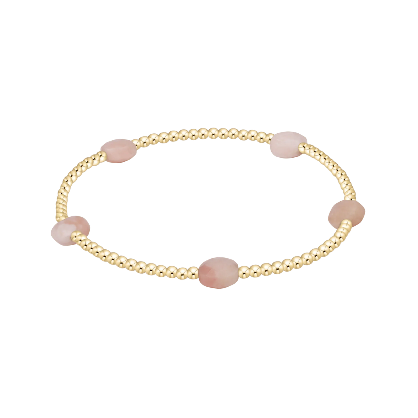 enewton Admire Small Gem 2mm Gold Bracelet in Pink Opal