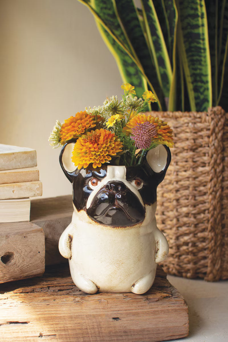 Kalalou - Ceramic French Bulldog Planter – Kitchen Store & More