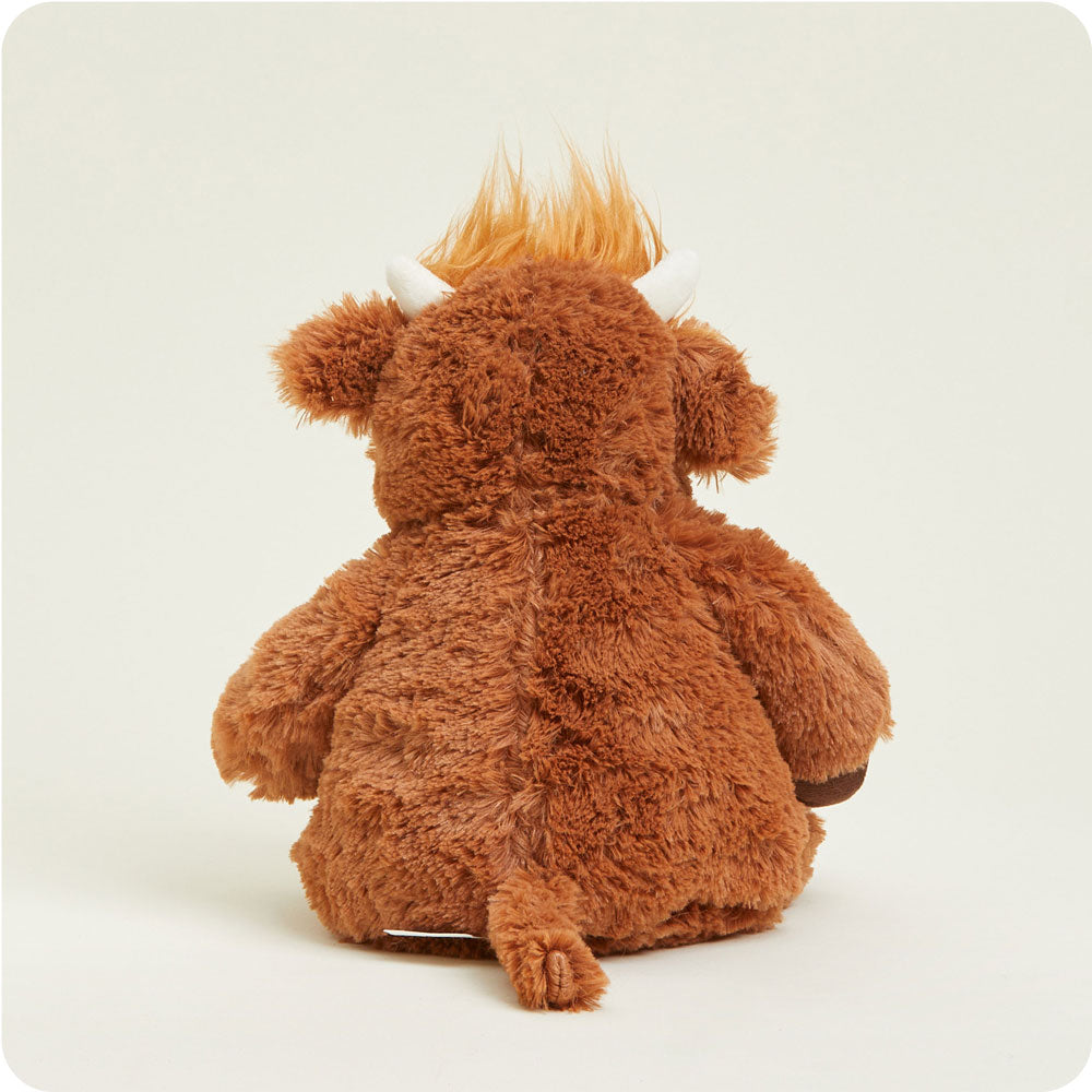 back view of highland cow plush toy